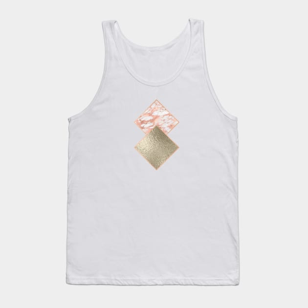 Diamond rose gold marble - golden shimmer Tank Top by marbleco